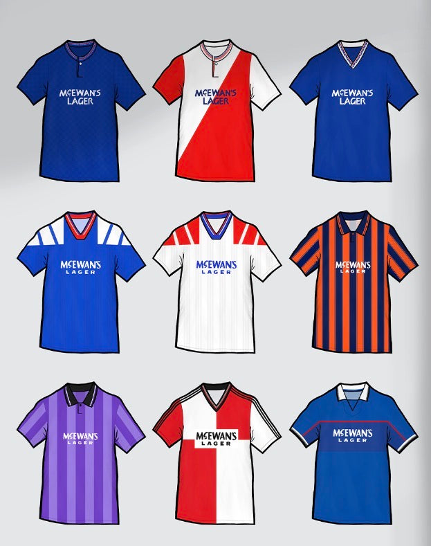 Glasgow Rangers Retro Kits