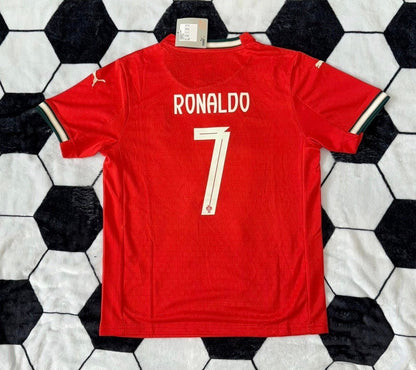 Portugal 🇵🇹 2025 1st Edition Puma Kids Kit Set, Home Jersey Shorts & Socks. - World Cup Retro Soccer Shop