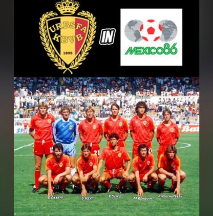 Belgium 🇧🇪 1986 World Cup Home Jersey. - World Cup Retro Soccer Shop
