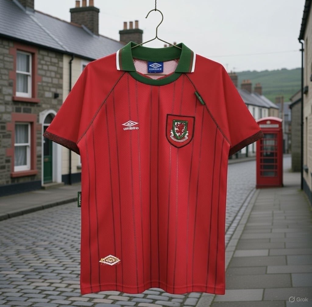 Wales 🏴󠁧󠁢󠁷󠁬󠁳󠁿 1994/96 Home Jersey. - World Cup Retro Soccer Shop
