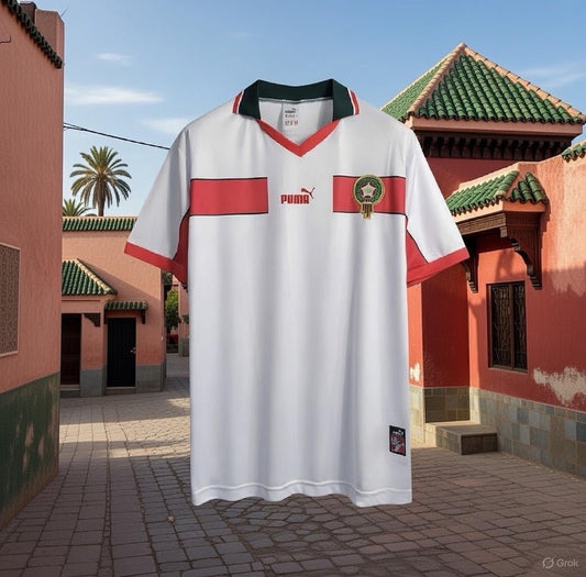 Morocco 🇲🇦 1998 World Cup Away Jersey. - World Cup Retro Soccer Shop
