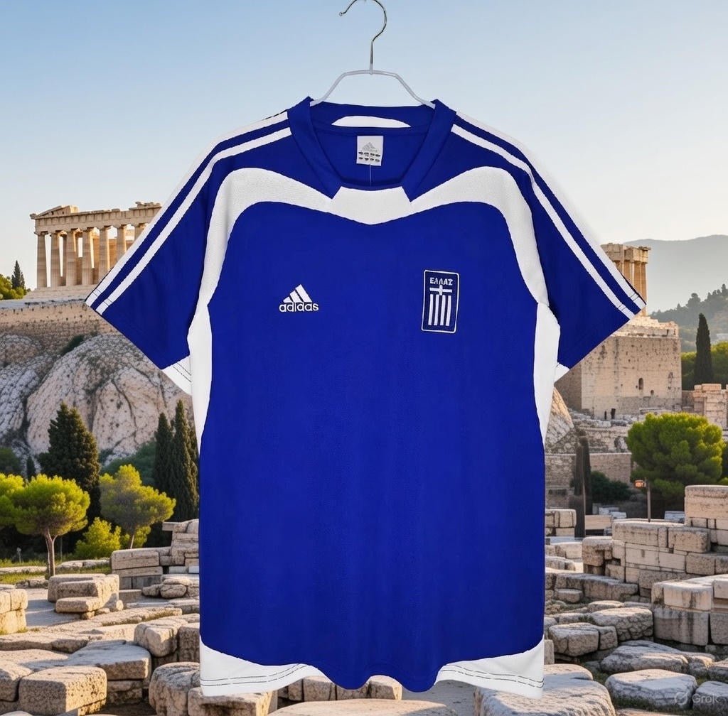 Greece 🇬🇷 Euro 2004 “Champions” Home Jersey. - World Cup Retro Soccer Shop