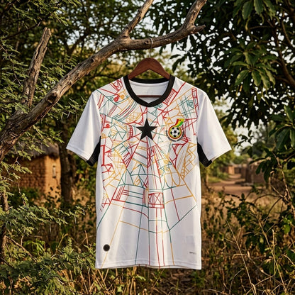 Ghana 2026/27 home soccer jersey, short sleeve, retro style from World Cup Retro Soccer Shop, featuring national team colors.