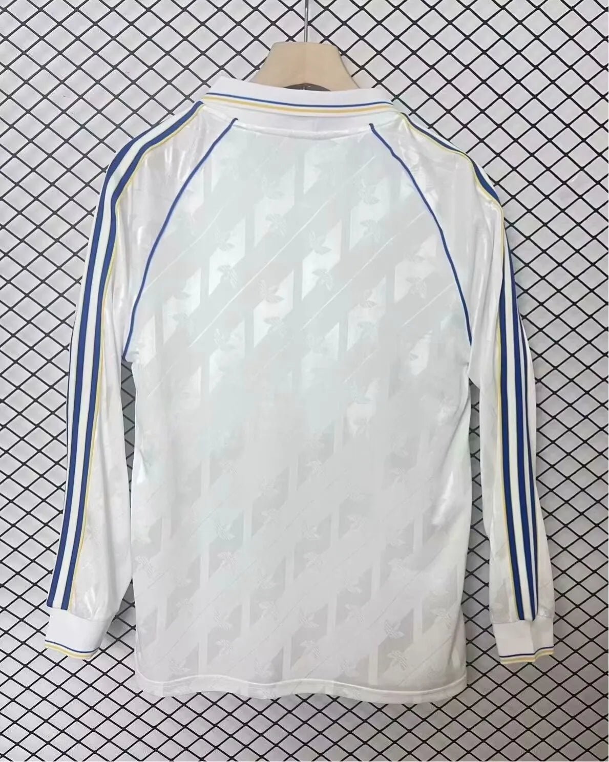 Leeds United Adidas “Lifestyler” Long Sleeve Home Retro Kit. - World Cup Retro Soccer Shop