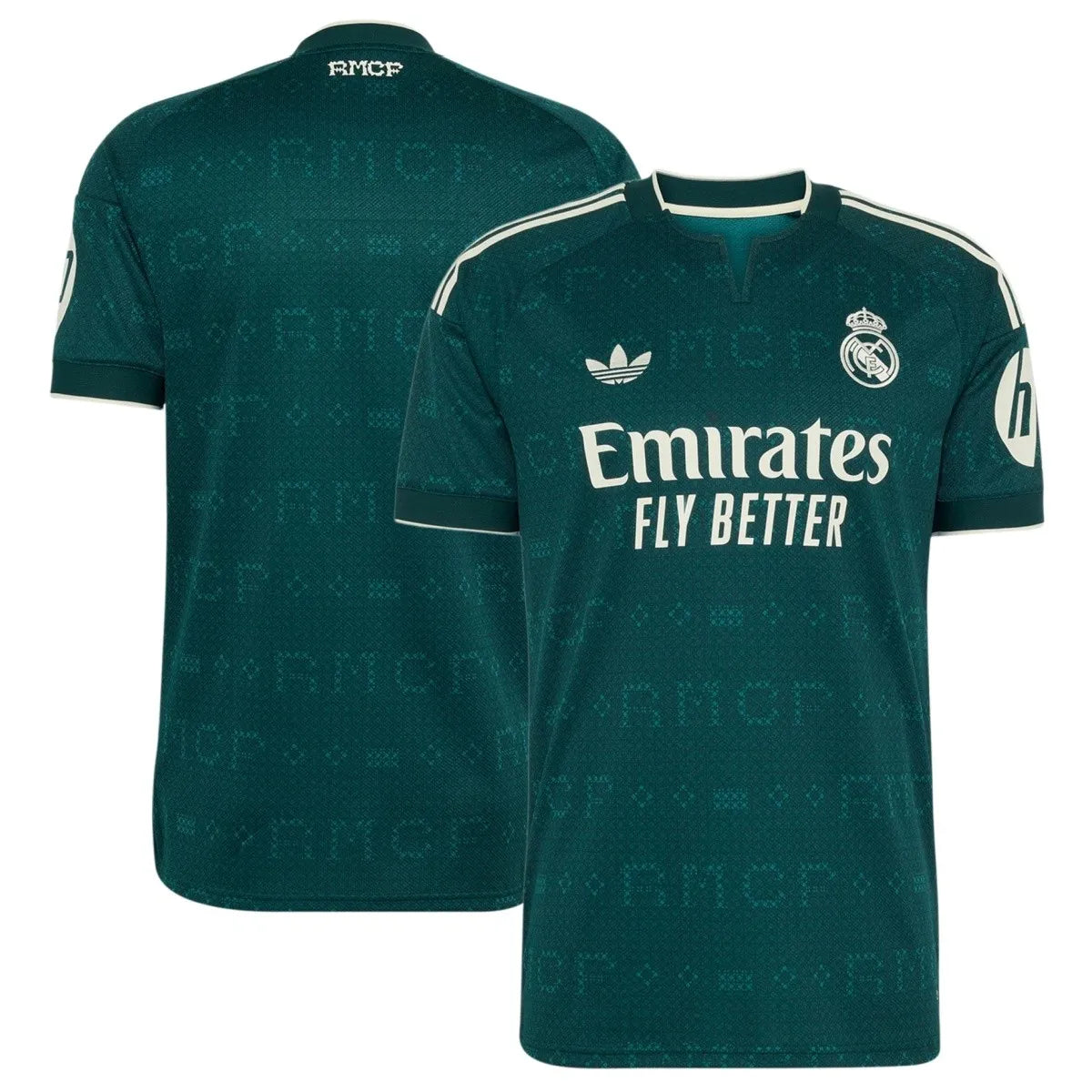 Real Madrid 26/27 away short sleeve soccer jersey in white with team crest and sponsor logo, from World Cup Retro Soccer Shop.