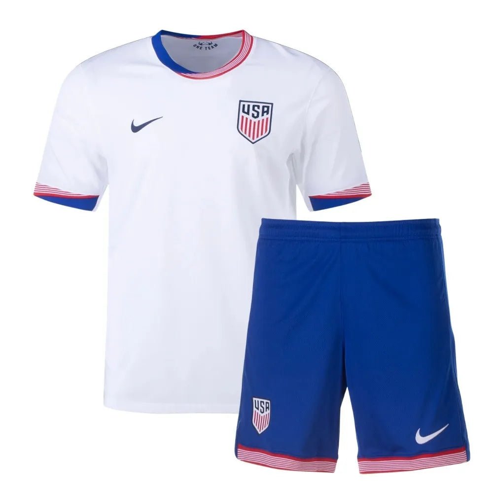 USA 🇺🇸 2024 Kids Kit Set, Home Jersey Shorts & Socks. - World Cup Retro Soccer Shop