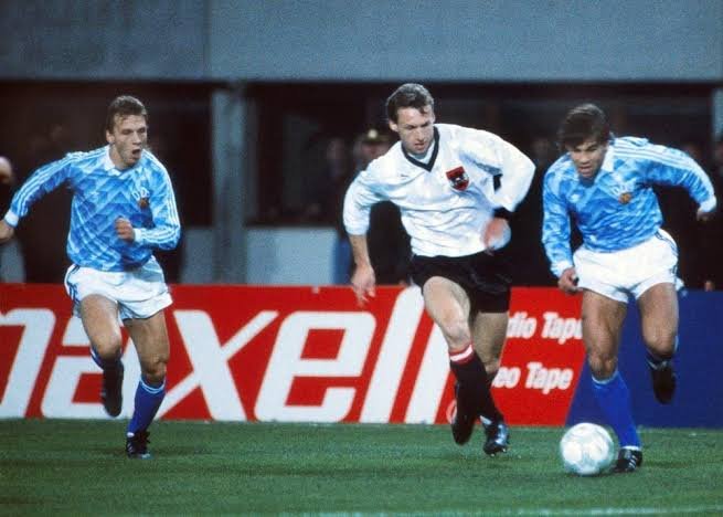 Germany (East) The DDR 🇩🇪 1988/90 Away Long Sleeve Jersey. The last East Germany kit ever made. - World Cup Retro Soccer Shop