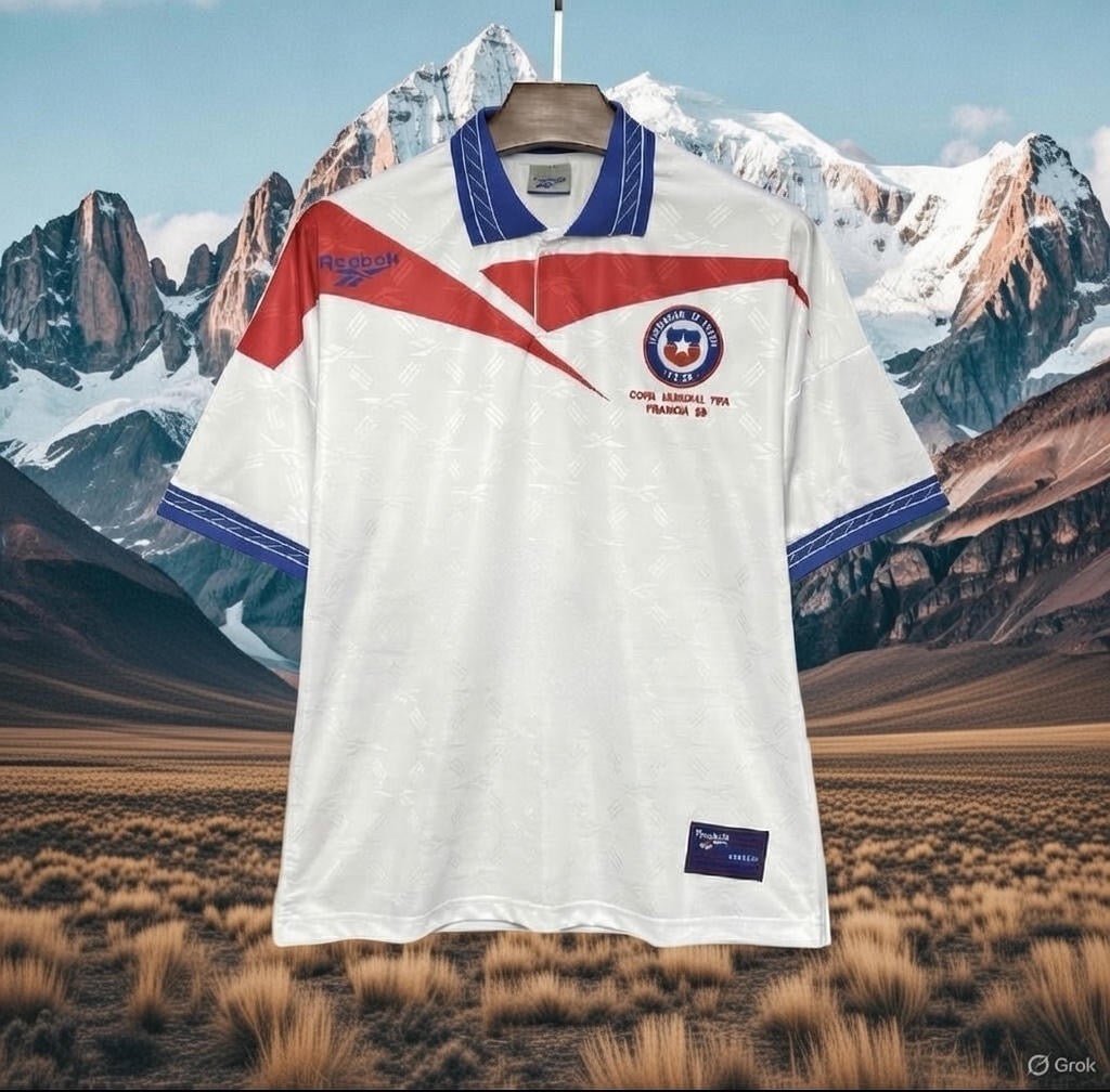 Chile 🇨🇱 1998 World Cup Away Jersey. - World Cup Retro Soccer Shop