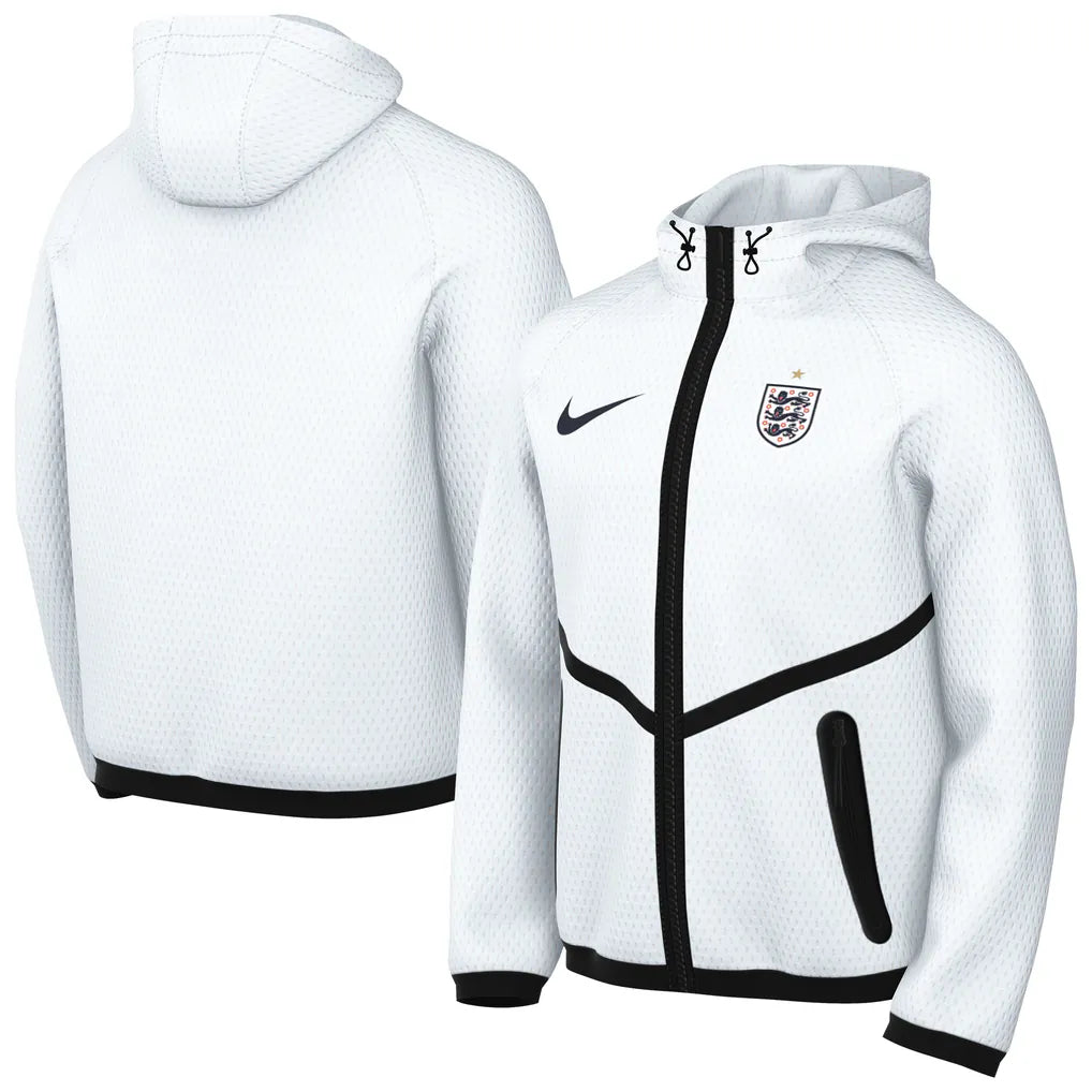 England World Cup 2026 warm-up jacket, long sleeve, made by World Cup Retro Soccer Shop, features England team colors and design.