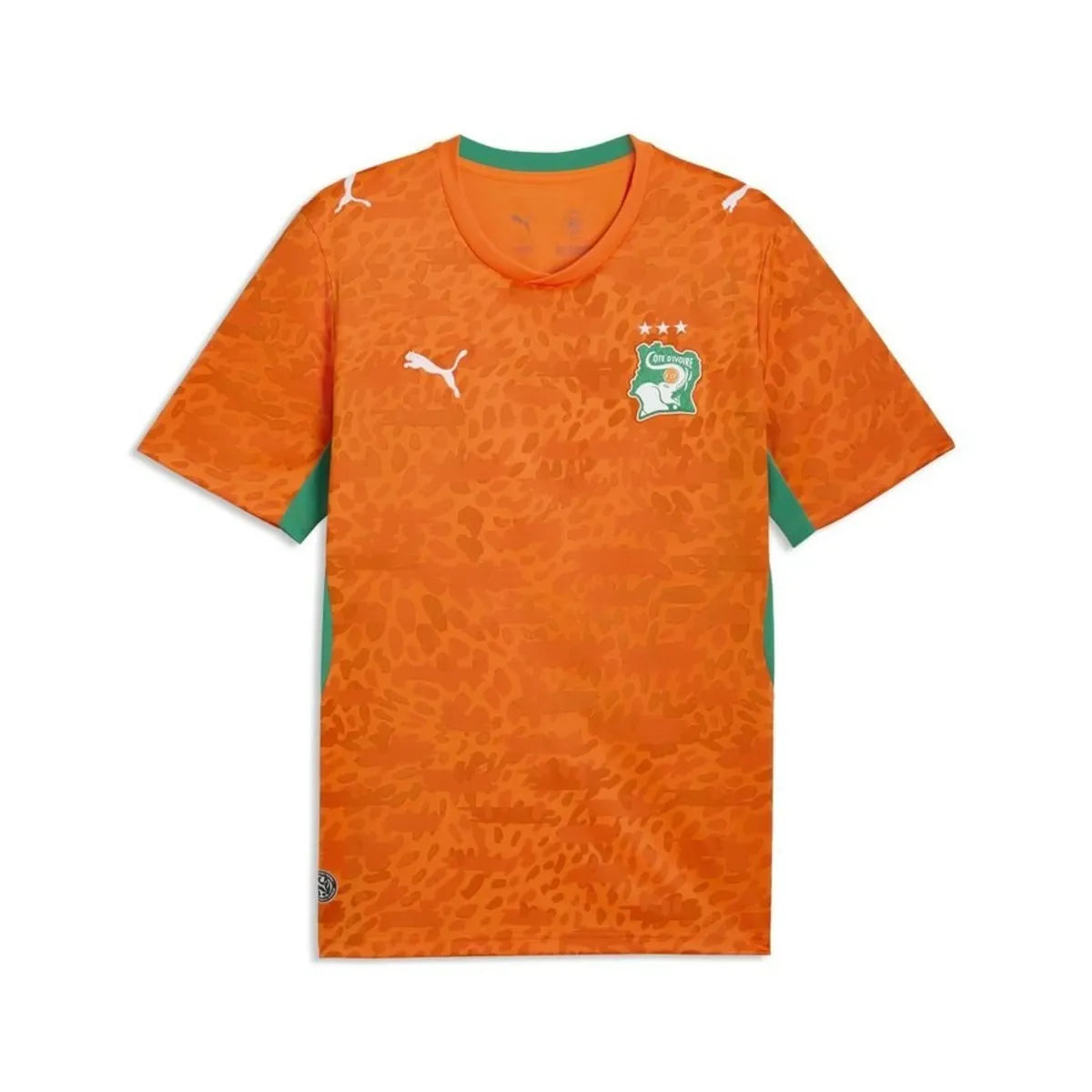 Ivory Coast 2026 World Cup home jersey, short sleeve, white with national crest, displayed on a hanger.