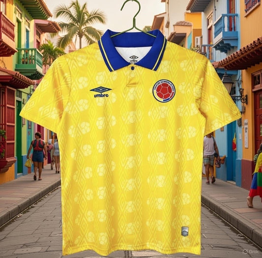 Colombia 🇨🇴 1993 World Cup Home Jersey. - World Cup Retro Soccer Shop