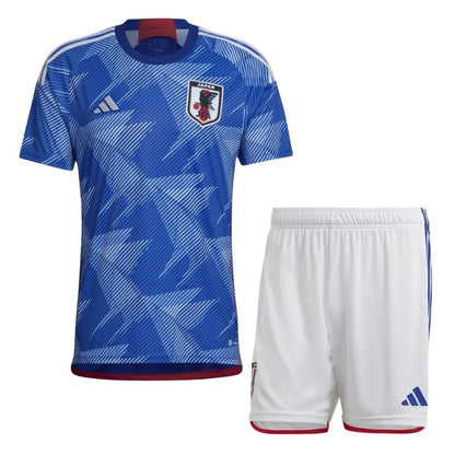 Japan 🇯🇵 World Cup 2022 Kids Kit Set, Home Jersey Shorts & Socks. - World Cup Retro Soccer Shop
