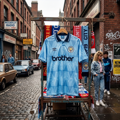 Manchester City FC 89/91 Home Retro Jersey.