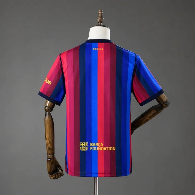 Barcelona FC 26/27 home short sleeve jersey by World Cup Retro Soccer Shop featuring team crest and classic design.