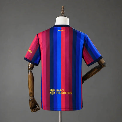 Barcelona FC 26/27 home short sleeve jersey by World Cup Retro Soccer Shop featuring team crest and classic design.