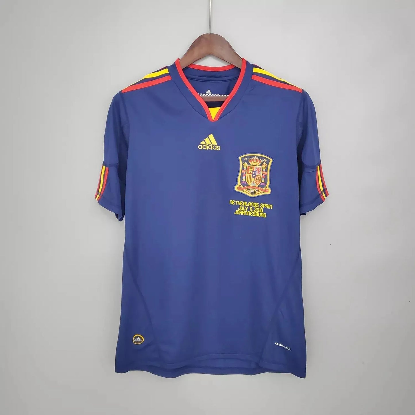 Spain 🇪🇸 2010 World Cup Final “Champions” Away Jersey. - World Cup Retro Soccer Shop