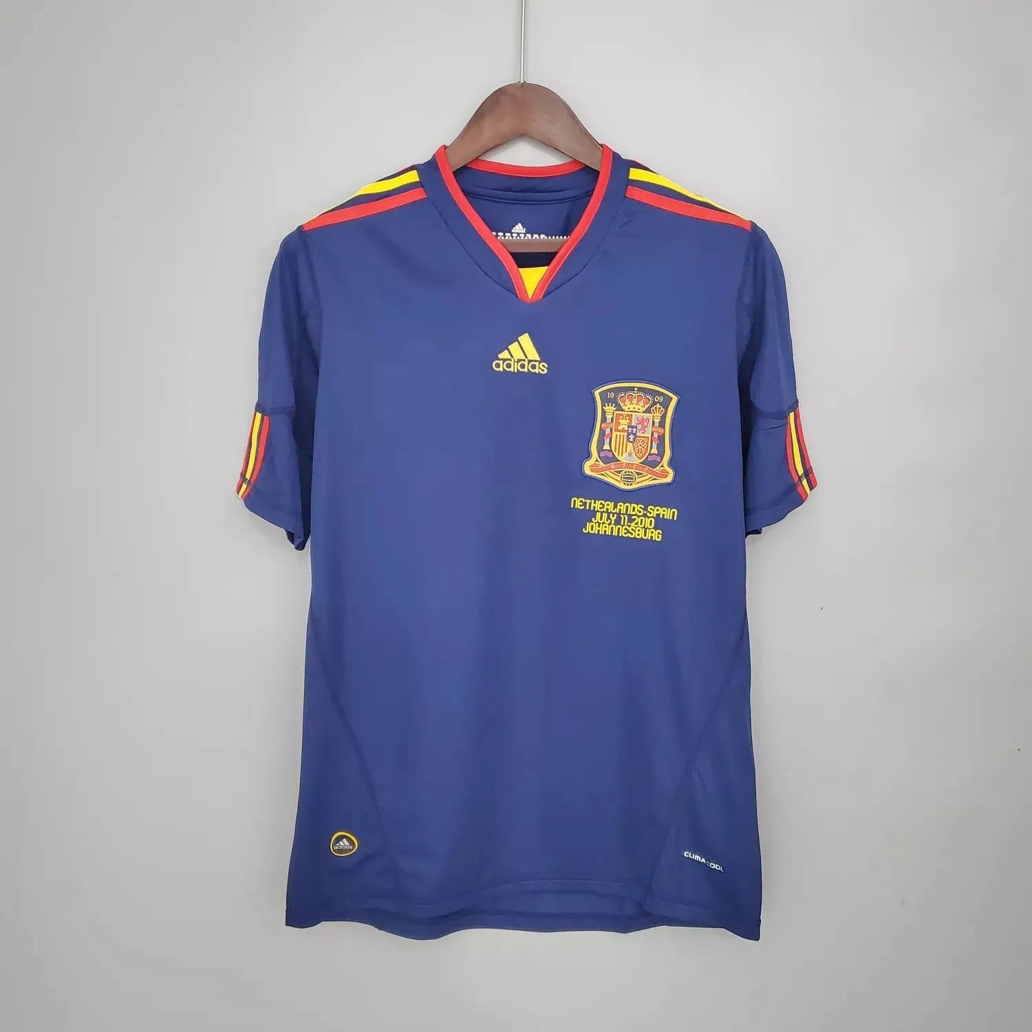 Spain 🇪🇸 2010 World Cup Final “Champions” Away Jersey. - World Cup Retro Soccer Shop