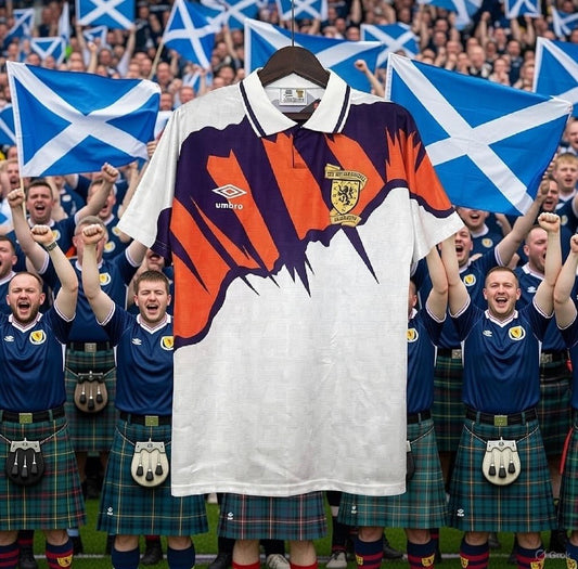 Scotland 🏴󠁧󠁢󠁳󠁣󠁴󠁿 1991 Third Jersey. - World Cup Retro Soccer Shop