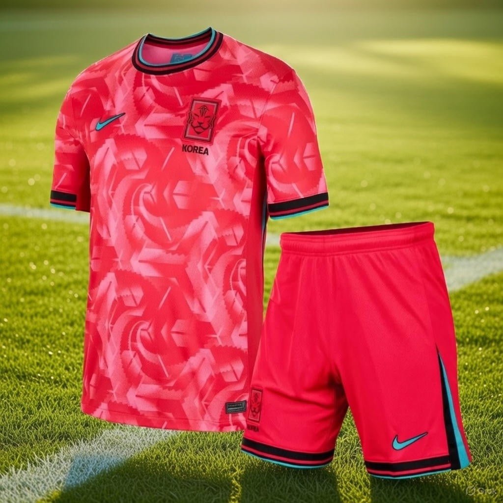 South Korea 🇰🇷 2024 Kids Kit Set, Home Jersey Shorts & Socks. - World Cup Retro Soccer Shop