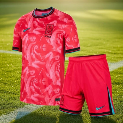 South Korea 🇰🇷 2024 Kids Kit Set, Home Jersey Shorts & Socks. - World Cup Retro Soccer Shop