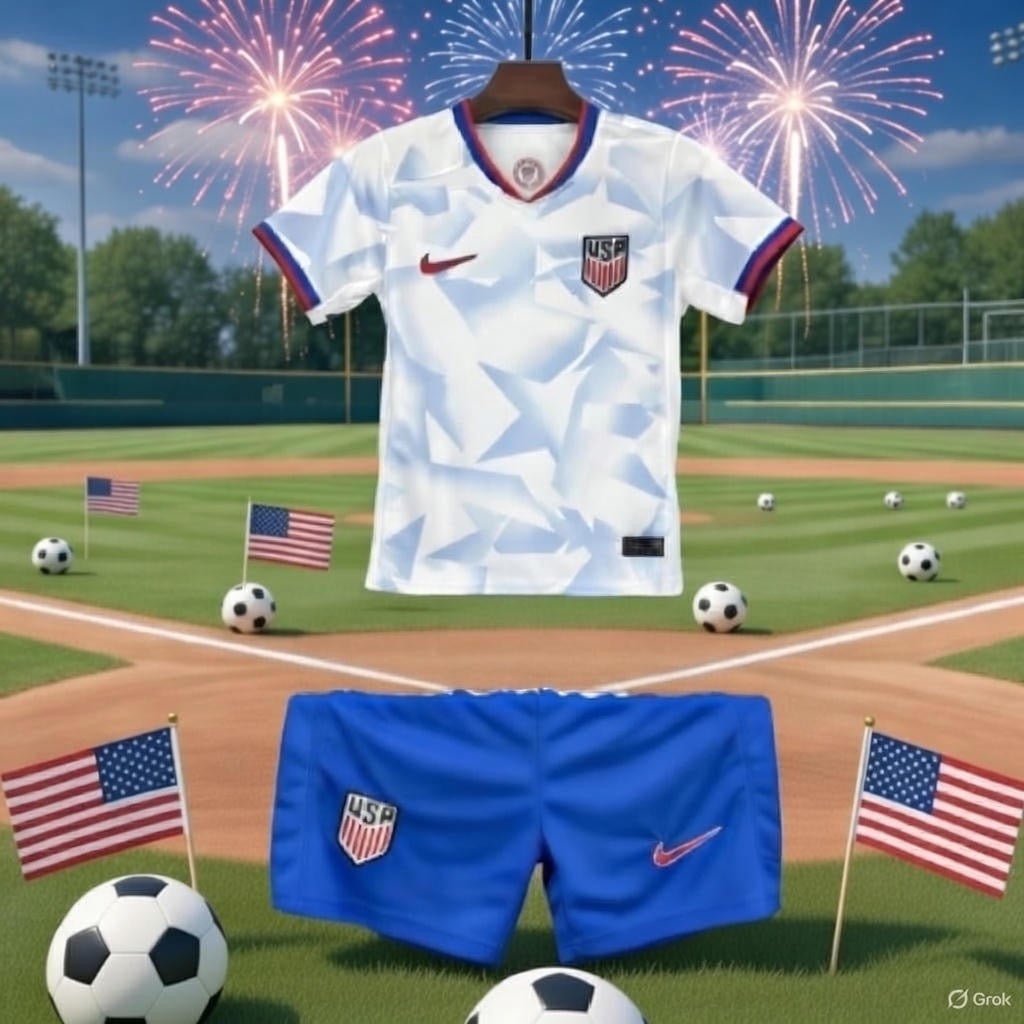 USA 🇺🇸 2025 Kids Kit Set, Home Jersey Shorts & Socks. - World Cup Retro Soccer Shop