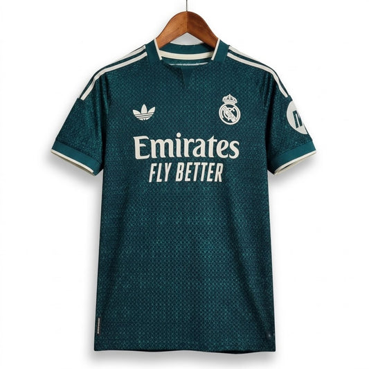 Real Madrid 2026/27 away soccer jersey, short sleeve, with team logo and design details, by World Cup Retro Soccer Shop.