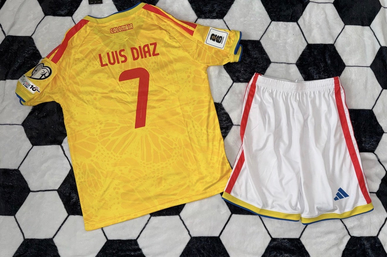 Colombia 🇨🇴 2026 World Cup Kids Kit Set Home Jersey, Shorts & Socks.