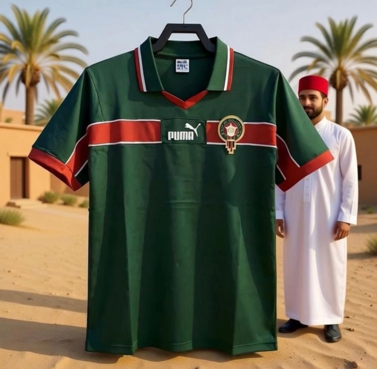 Morocco 🇲🇦 1998 World Cup Home Jersey. - World Cup Retro Soccer Shop