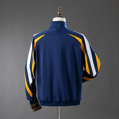 Real Madrid 98/99 retro long sleeve track jacket, vintage style with team logo, from World Cup Retro Soccer Shop.