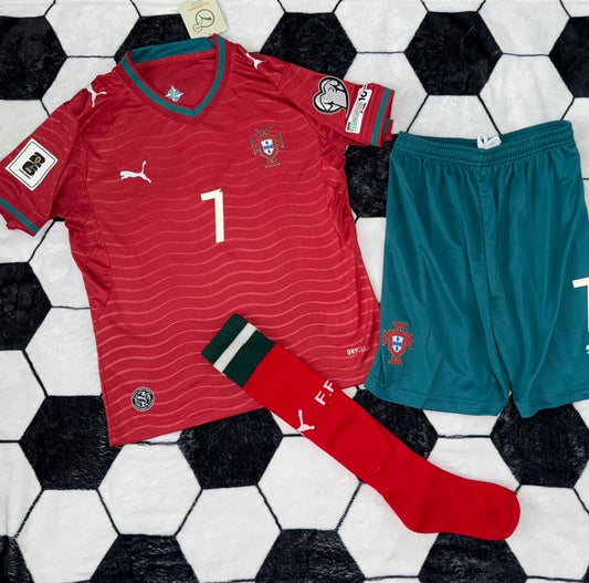 Portugal 🇵🇹 World Cup 2026 Kids Kit Set, Home Jersey Shorts & Socks.