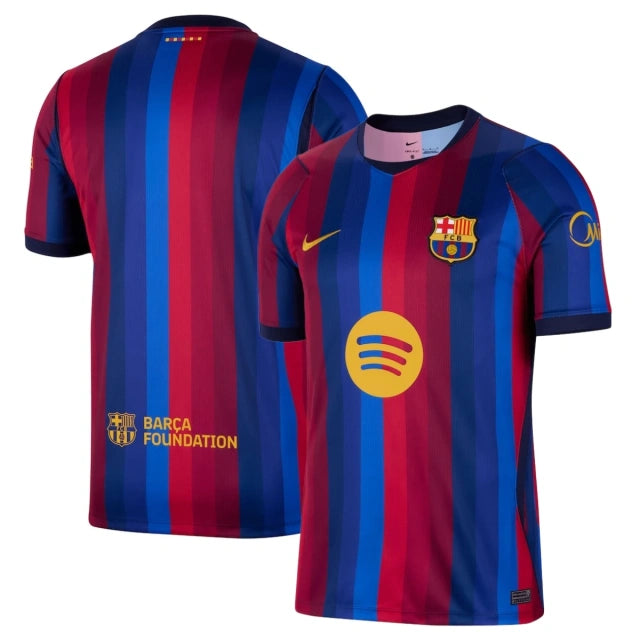 Barcelona FC 26/27 home short sleeve jersey by World Cup Retro Soccer Shop, featuring team crest and classic design.