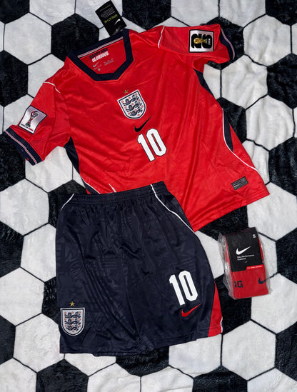 England 🏴󠁧󠁢󠁥󠁮󠁧󠁿 2026 World Cup Kids Kit Set Away Jersey, Shorts & Socks.