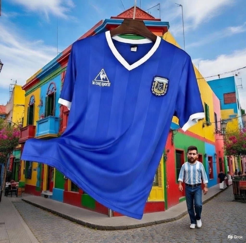 Argentina 🇦🇷 1986 World Cup “Champions” Away Jersey. - World Cup Retro Soccer Shop