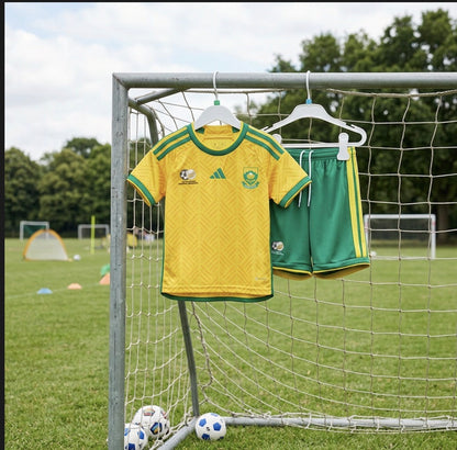 Sth Africa 🇿🇦 2026 World Cup Kids Kit Set Home Jersey, Shorts & Socks.