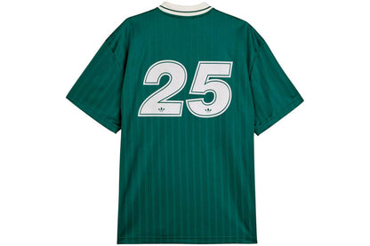 Green Adidas OASIS TOUR lifestyle short sleeve shirt with retro soccer design, featuring the World Cup Retro Soccer Shop branding.