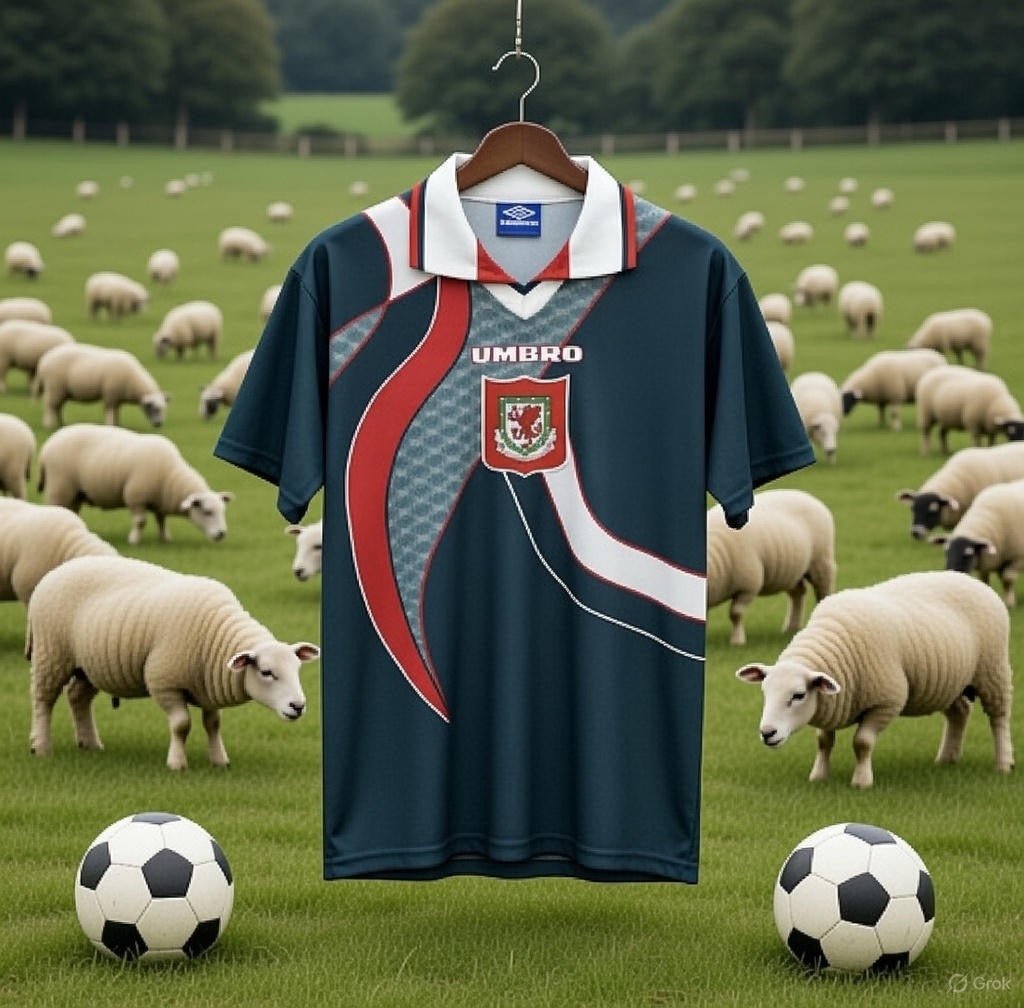 Wales 🏴󠁧󠁢󠁷󠁬󠁳󠁿 1995/96 Away Jersey. - World Cup Retro Soccer Shop