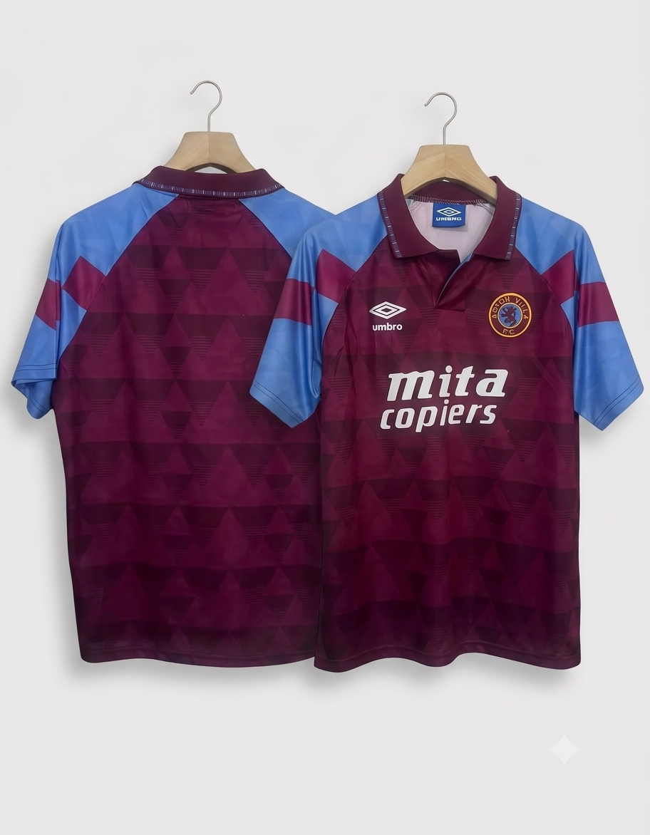 Aston Villa FC 1990 Retro Home Jersey.