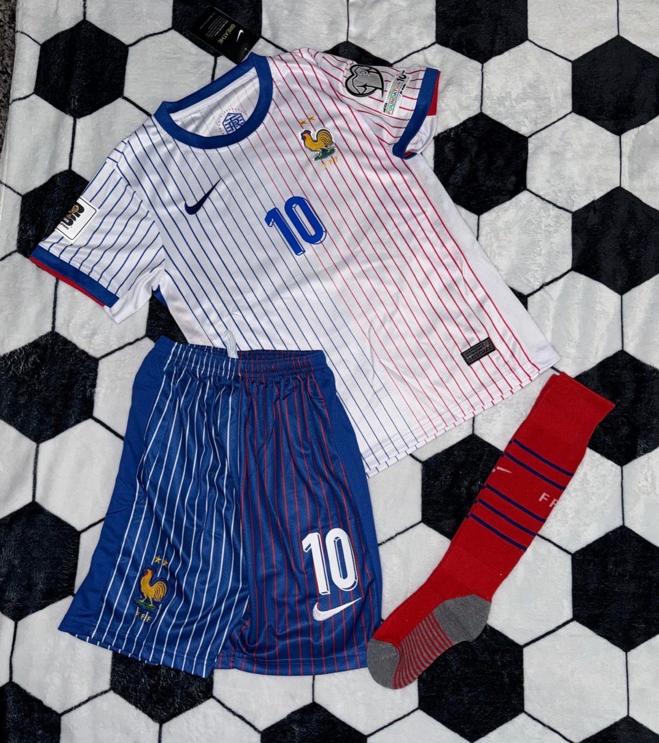France 🇫🇷 Euro 2024 Kids Kit Set Away Jersey, Shorts & Socks. - World Cup Retro Soccer Shop