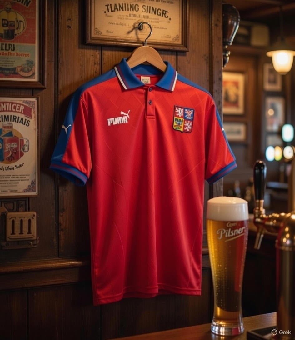 Czech Republic 🇨🇿 Euro 1996 Home Jersey. - World Cup Retro Soccer Shop