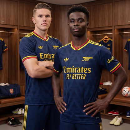 Arsenal 26/27 Away Kit. Gold Premier League patch.