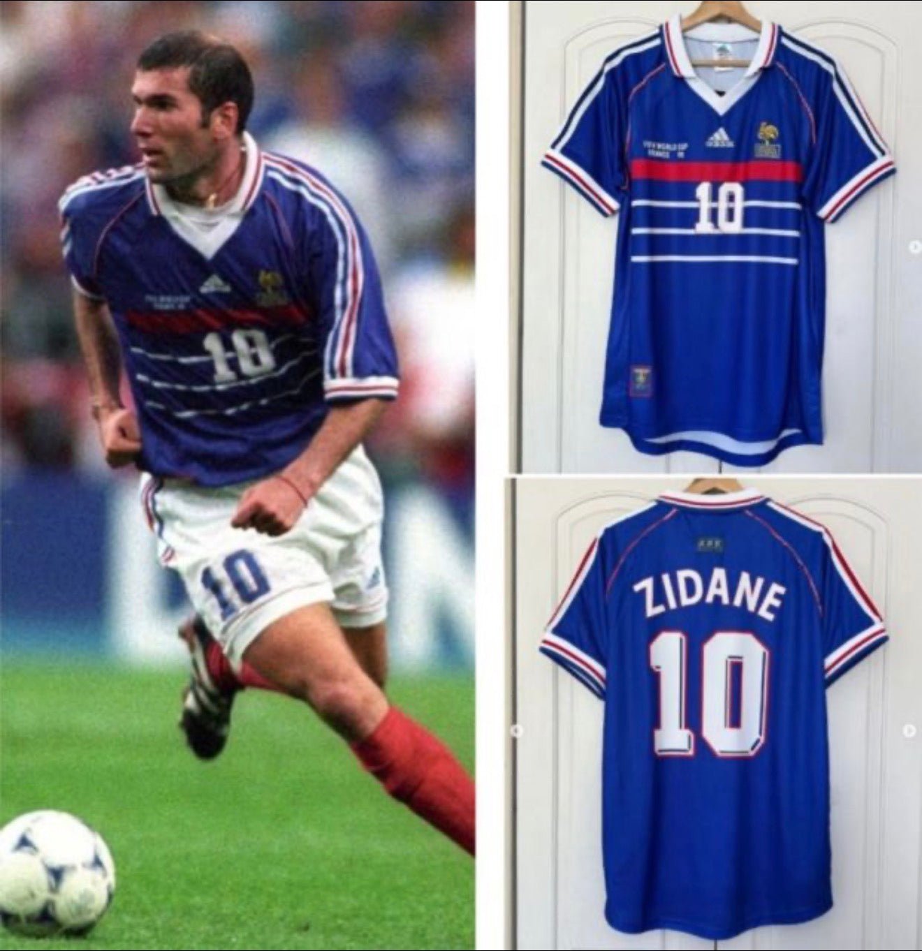 France 🇫🇷 1998 World Cup Champions Home Jersey. - World Cup Retro Soccer Shop
