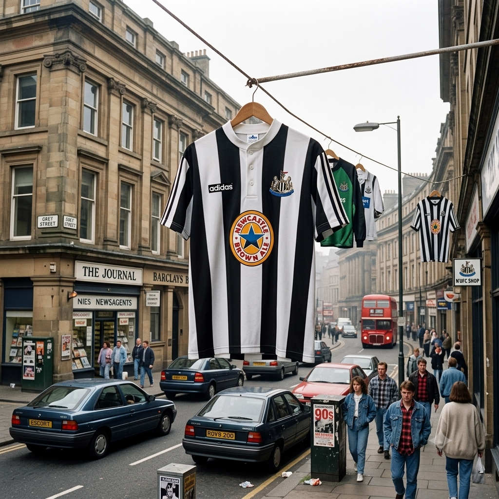 Newcastle United FC 95/97 Retro Home Jersey.