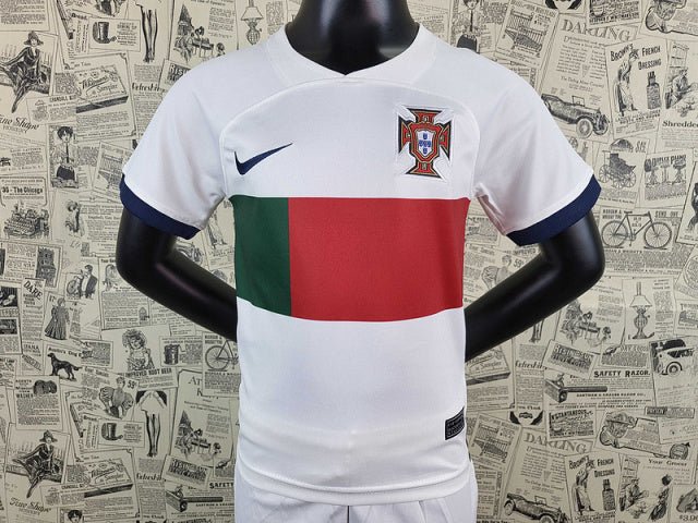 Portugal 🇵🇹 World Cup 2022 Kids Kit Set, Away Jersey Shorts & Socks. - World Cup Retro Soccer Shop