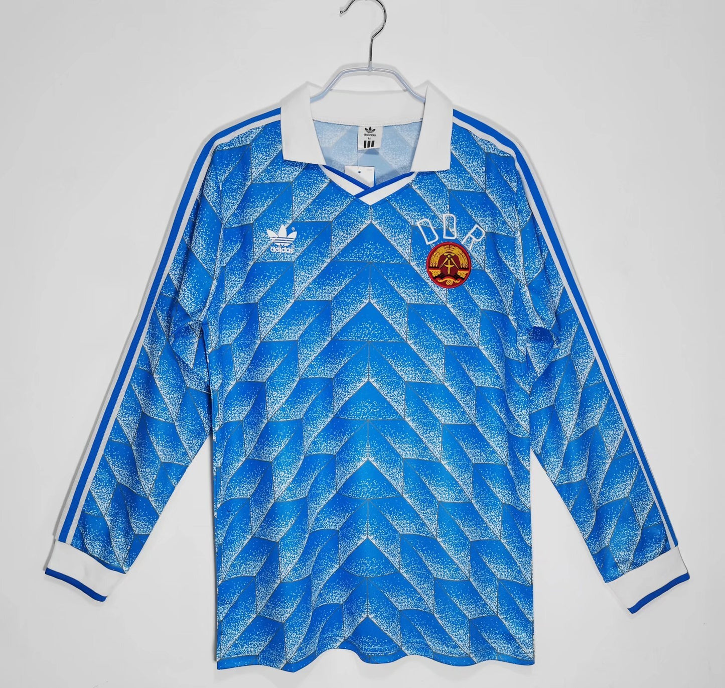 Germany (East) The DDR 🇩🇪 1988/90 Away Long Sleeve Jersey. The last East Germany kit ever made. - World Cup Retro Soccer Shop
