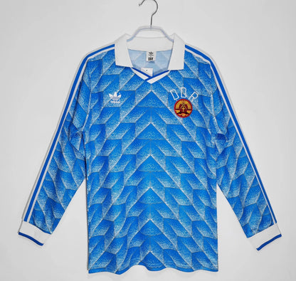 Germany (East) The DDR 🇩🇪 1988/90 Away Long Sleeve Jersey. The last East Germany kit ever made. - World Cup Retro Soccer Shop