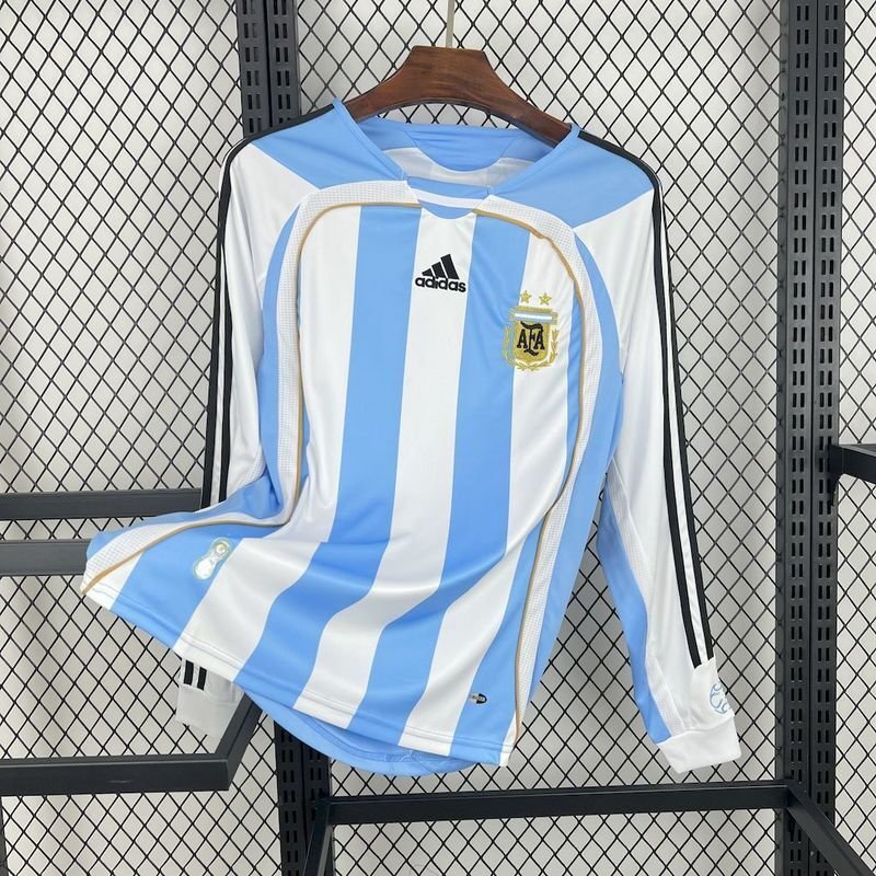 Argentina 🇦🇷 2006 World Cup Long Sleeve Home Jersey. - World Cup Retro Soccer Shop