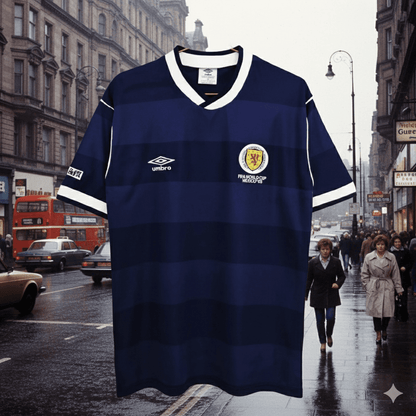 Scotland 🏴󠁧󠁢󠁳󠁣󠁴󠁿 1986 World Cup Home Jersey. - World Cup Retro Soccer Shop