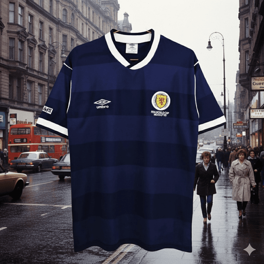 Scotland 🏴󠁧󠁢󠁳󠁣󠁴󠁿 1986 World Cup Home Jersey. - World Cup Retro Soccer Shop