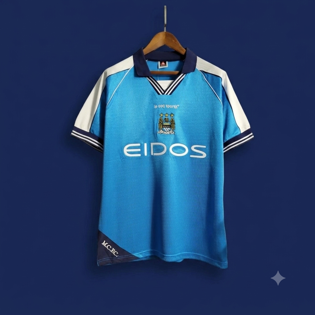 Manchester City FC 1999/2000 Home Retro Jersey.