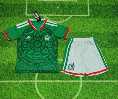 Mexico 🇲🇽 2026 World Cup Kids Kit Set, Home Jersey Shorts & Socks.